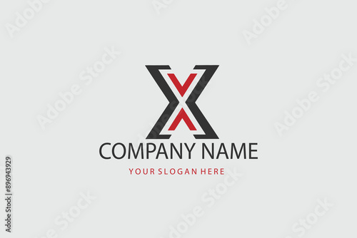 Letter X Abstract Representation Geometric Gradient Brand Template