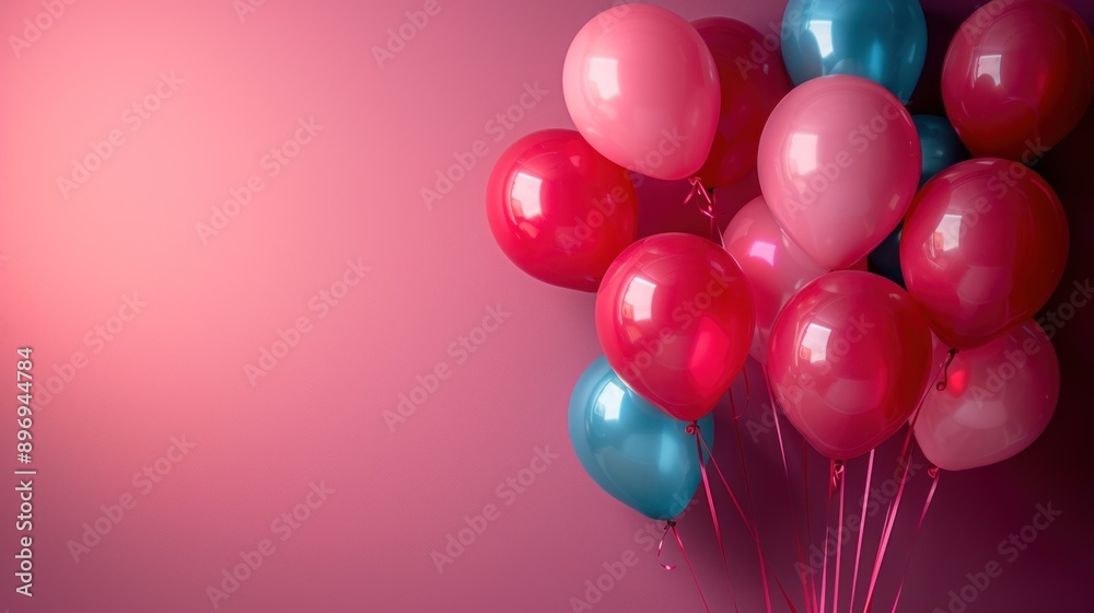 Bright and Joyful Happy Birthday Balloons on Rule of Thirds Background Bright and Joyful Happy Birthday Balloons on Rule of Thirds Background