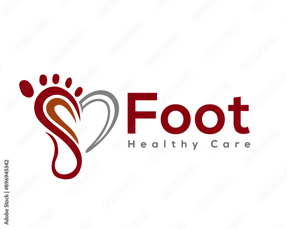 Obraz premium abstract foot love heart logo design template
