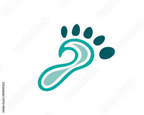 abstract foot print logo design template