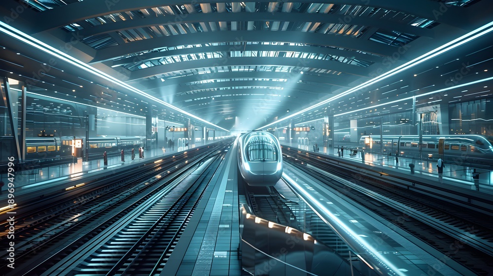 Futuristic Train Station Platform