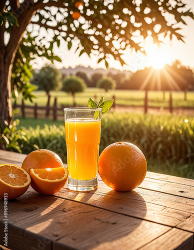 Orange juice on the table