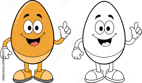Groovy cartoon. Egg Groovy cartoon vector