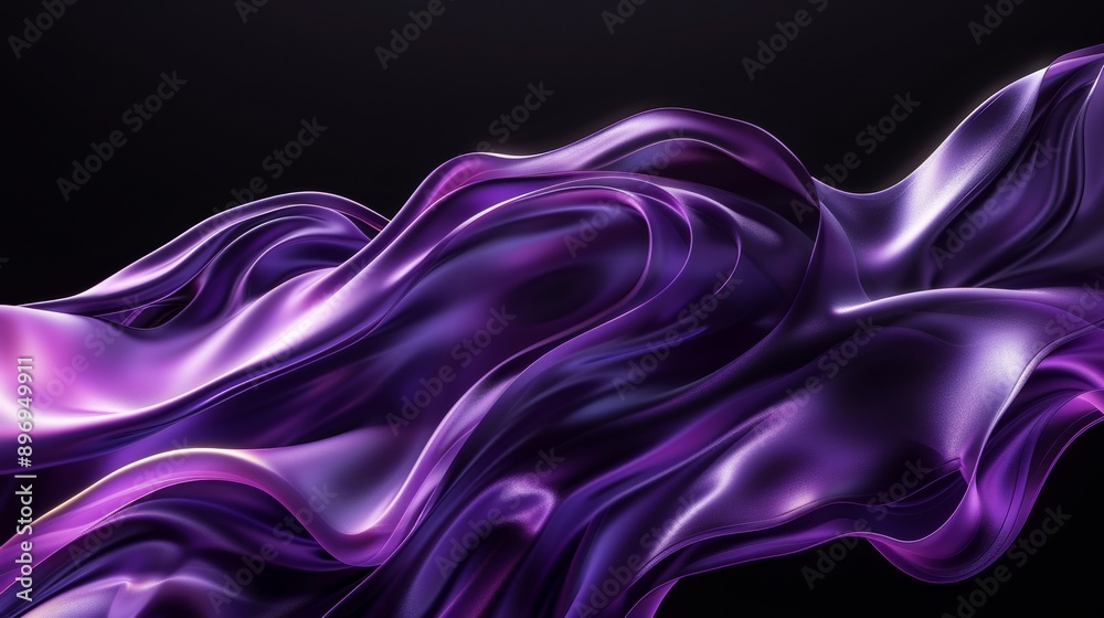 custom made wallpaper toronto digitalAbstract flowing purple silk on black background