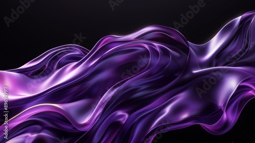 Wallpaper Mural Abstract flowing purple silk on black background Torontodigital.ca