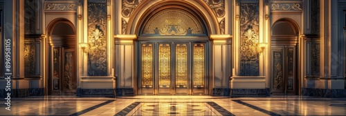 Old Bank Door, Art Deco Enter, Luxury Treasury Door, Ornate Bank Gate, Art Nouveau Architecture
