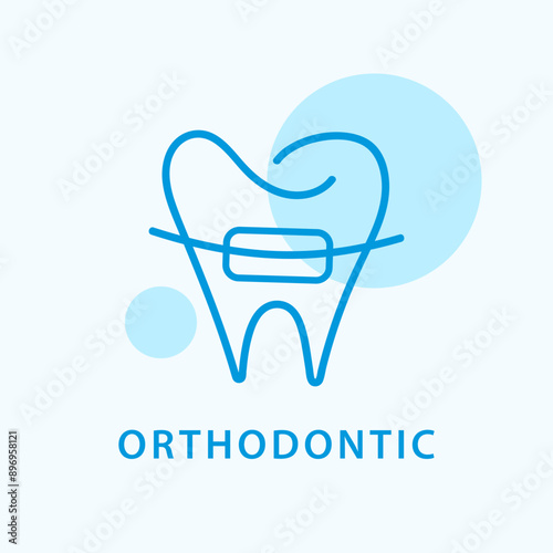 Modern Dentist logo Dental braces care clinic icon