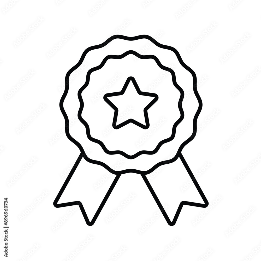 ribbon line icon with white background vector stock illustration ribbon line icon with white background vector stock illustration