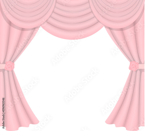 Pink pastel curtain