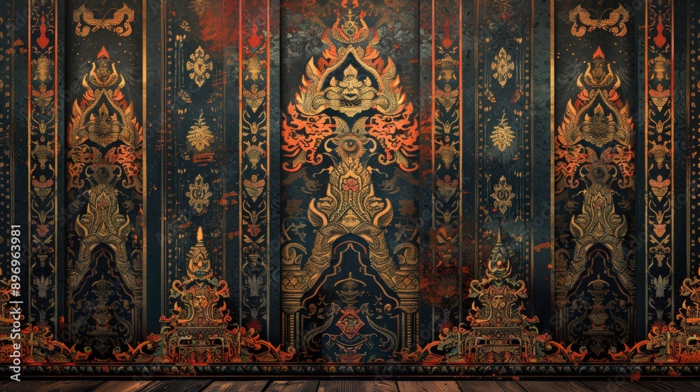 Portray the cultural significance of Thai traditional patterns in a seamless digital format, blending historical motifs with modern design elements for a timeless aesthetic. Portray the cultural significance of Thai traditional patterns in a seamless digital format, blending historical motifs with modern design elements for a timeless aesthetic.