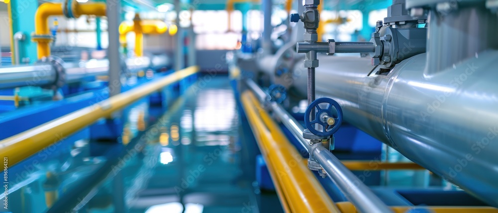 Professional Engineers Conducting Inspection of Water Treatment Facility Machinery Professional Engineers Conducting Inspection of Water Treatment Facility Machinery