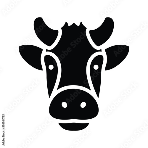 Take a look at this creative icon of cow face in editable style