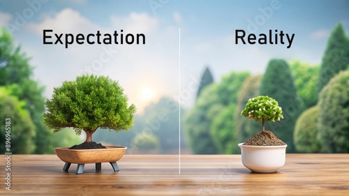 Expectation vs. Reality - Small Tree in Pots.
