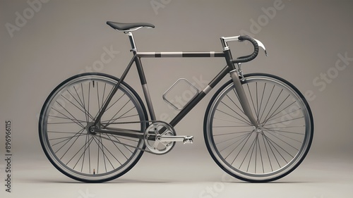 A modern bicycle design inspired by the Bauhaus movement with geometric frame with clean lines and a monochromatic color palette, sports, fitness photo