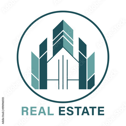 Real Estate Logo, house logo and building logo icon logo. Unique and Creative Logo design. AI Generated.