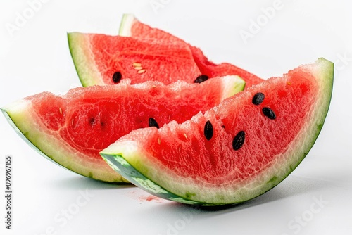 Watermelon slices on white background. photo