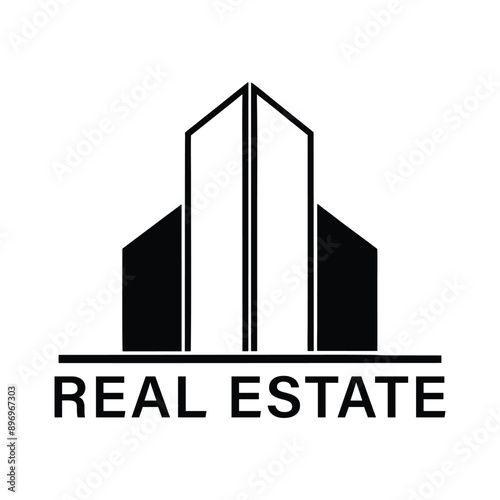 Real Estate Logo, house logo and building logo icon logo. Unique and Creative Logo design. AI Generated.