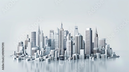 Minimalist Cityscape  A Stylized Architectural Model