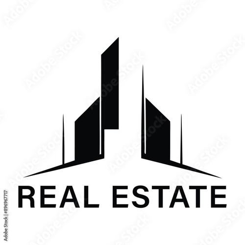 Real Estate Logo, house logo and building logo icon logo. Unique and Creative Logo design. AI Generated.