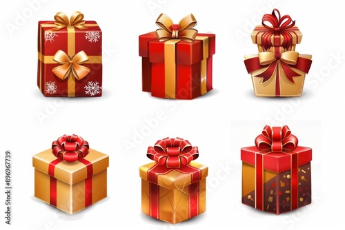 Gift box icon, giftbox, congratulation present with bow, shopping symbol, parcel sign, surprise box