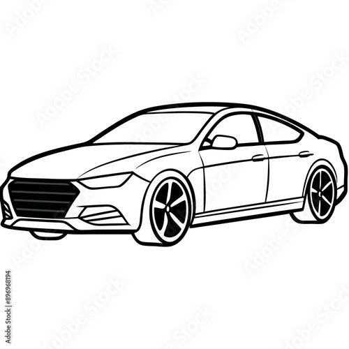 Kids  Sports Car Vector Coloring Page