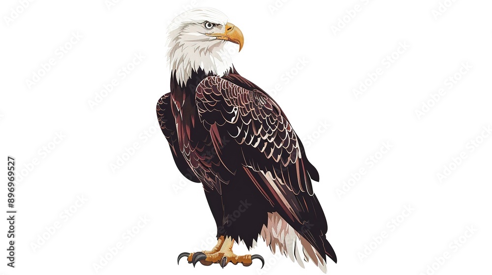 Obraz premium Majestic bald eagle standing out, emblem of the United States