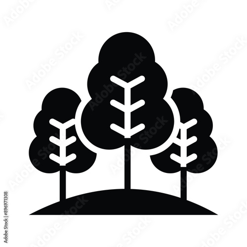 Trendy icon of forest isolated on white background