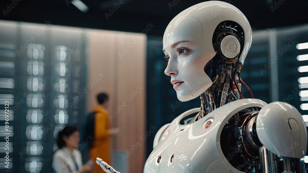 robot with human futuristic technology ai gen robot with human futuristic technology ai gen