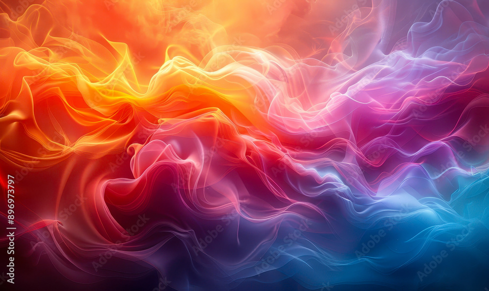 Vivid Abstract Color Swirls: Dynamic Waves of Red, Orange, Pink, and Blue Hues Blending in Ethereal Light Vivid Abstract Color Swirls: Dynamic Waves of Red, Orange, Pink, and Blue Hues Blending in Ethereal Light