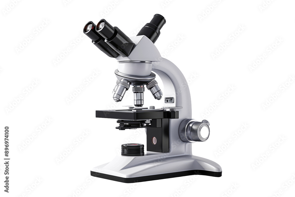 Biomedical Microscope Illustration, Isolated on White Background Biomedical Microscope Illustration, Isolated on White Background