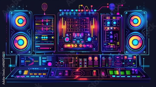 Neon Soundboard With Speakers