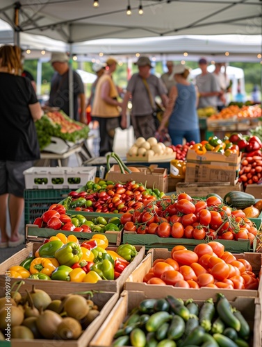 fruit and vegetables in a street market photo