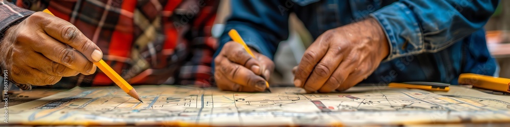 Scientists mapping out an experiment on climate change impacts, science research design, environmental study