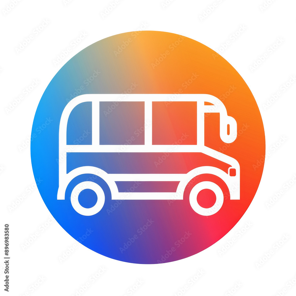 Vibrant Gradient School Bus Icon for Modern Transport Apps Vibrant Gradient School Bus Icon for Modern Transport Apps
