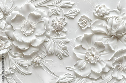 white background with an embossed floral pattern, high resolution