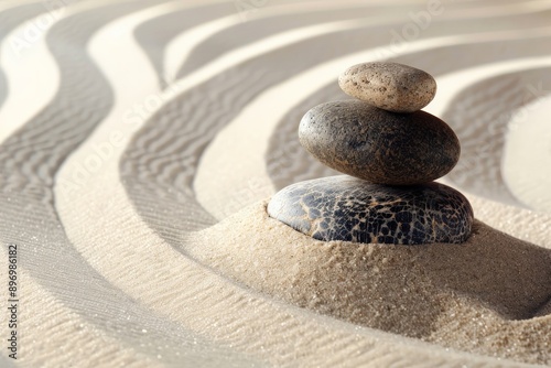 Zen Garden Stones and Sand.