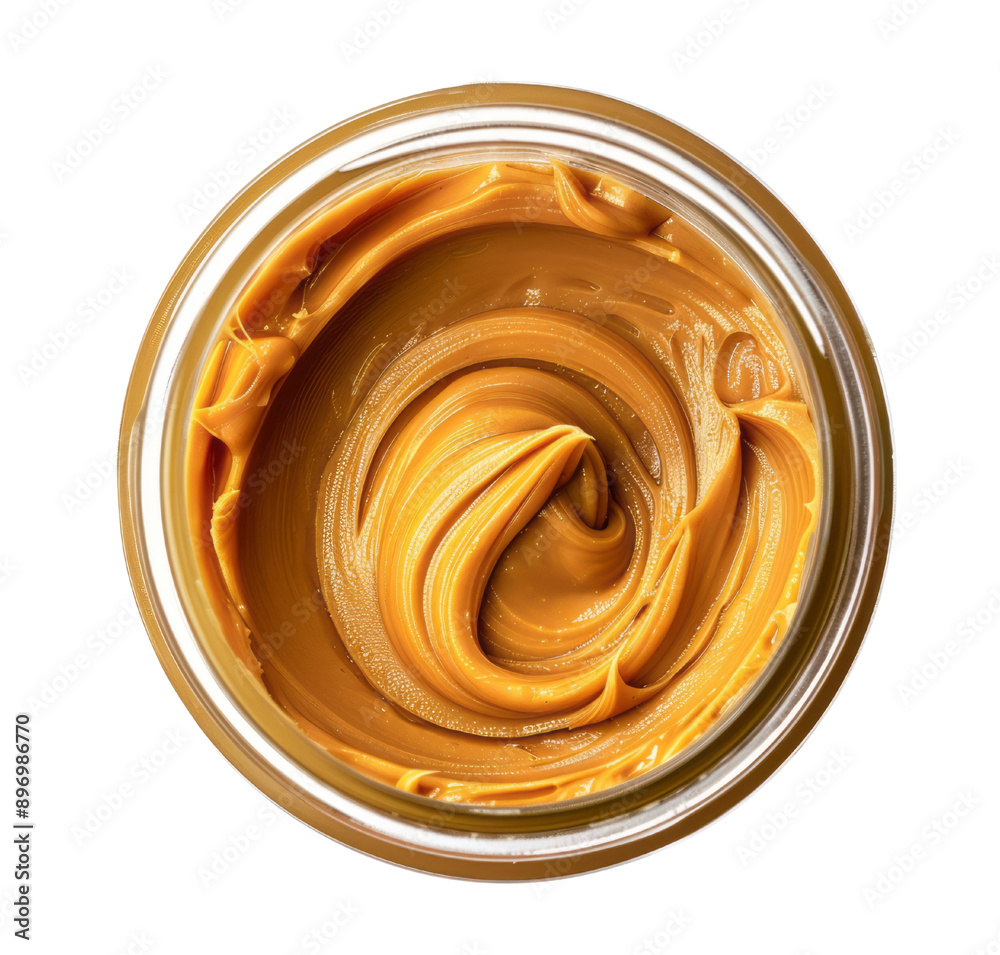 Peanut butter in a glass jar isolated on a transparent background with fine details. Peanut butter in a glass jar isolated on a transparent background with fine details.