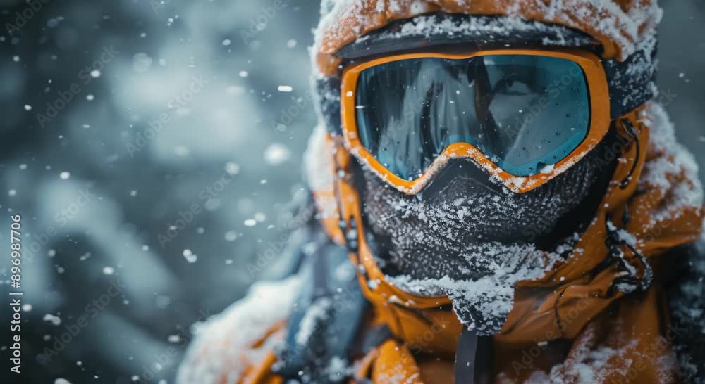 Close-up of a ski pass clipped to a jacket, blurred snowy slopes Close-up of a ski pass clipped to a jacket, blurred snowy slopes