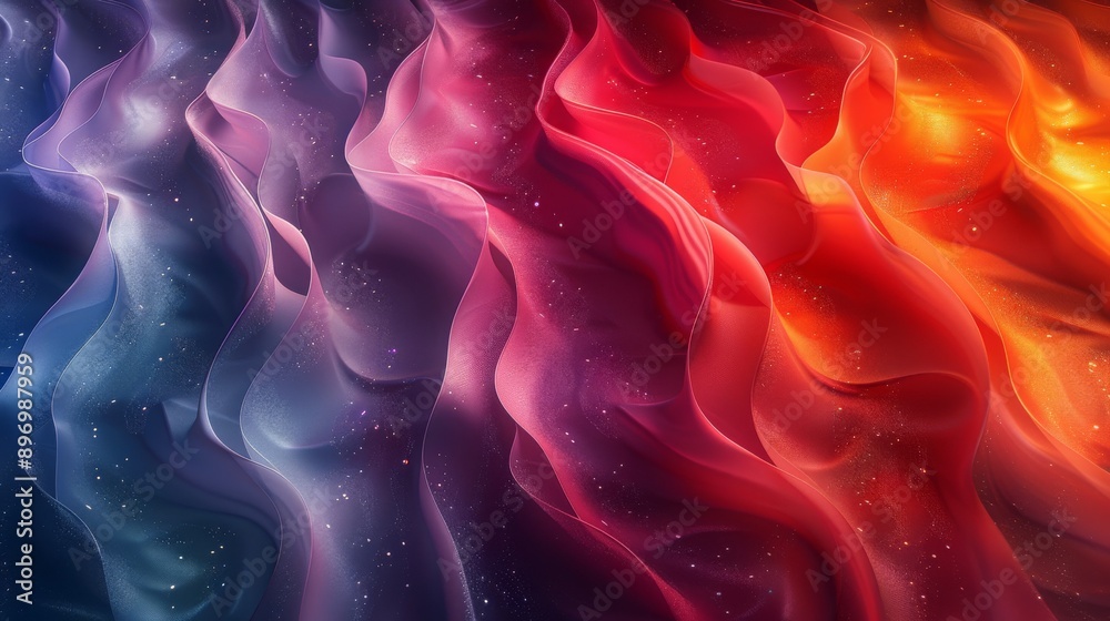 Obraz premium Abstract Colorful Wavy Background with Glitter.