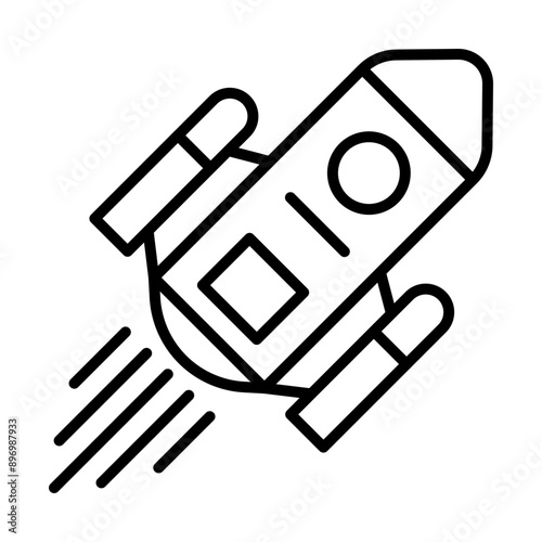 Space Rocket Launch Icon Design