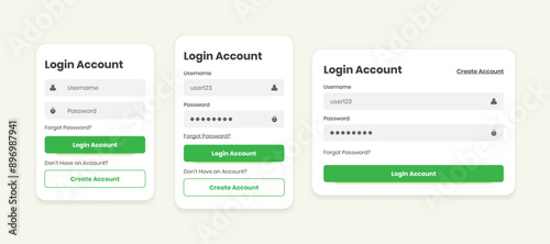 User login page design for mobile and website template