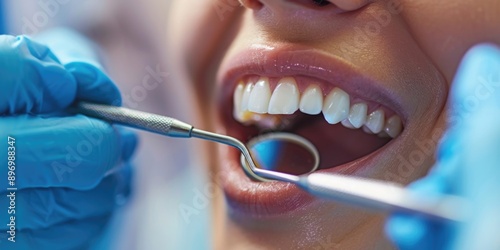 Dental Hygienist Providing Professional Teeth Cleaning Service - Oral Hygiene Practices Close-up Shot with Canon 5D Mark III