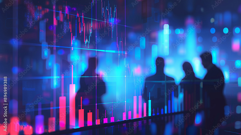 Business professionals analyzing benchmarking data, strategic meeting, vector illustration with blurred stock graph chart, Business professionals analyzing benchmarking data, strategic meeting, vector illustration with blurred stock graph chart,