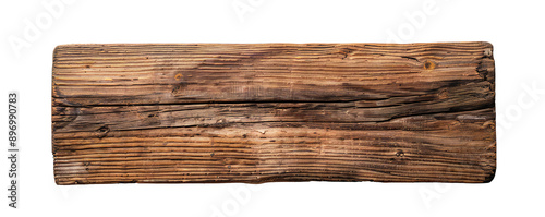 Clean beach wood board from the top isolated on a white background Generative Ai