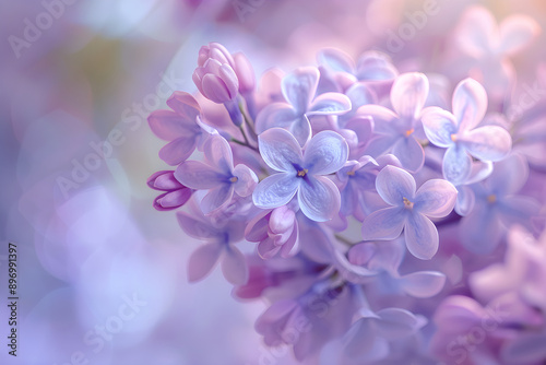 Serene Beauty of Lilac Blooms: A Tranquil Symphony of Soft Petals and Dreamy Hues in Nature's Embrace