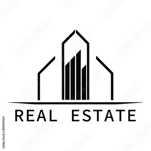 Real Estate Logo, house logo and building logo icon logo. Unique and Creative Logo design. AI Generated.