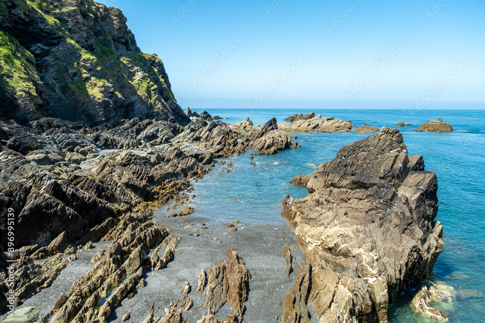 View across the rocky bay from Capstone Hill in the Devonshire town of Illfracoombe View across the rocky bay from Capstone Hill in the Devonshire town of Illfracoombe