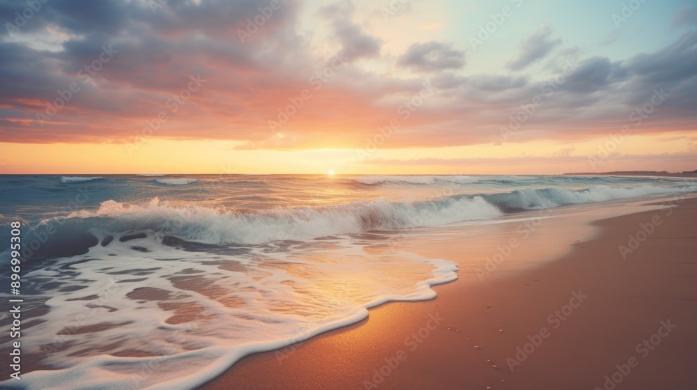 Sunrise over beautiful beach,generative ai Sunrise over beautiful beach,generative ai