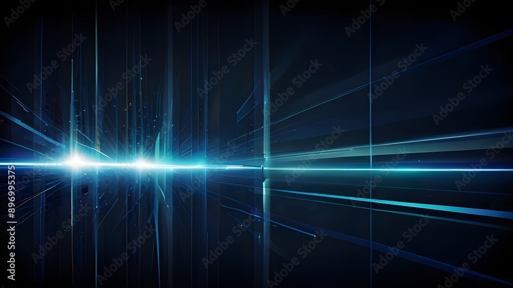 Vector Abstract, science, futuristic, energy technology concept. Digital image of light rays, stripes lines with blue light, speed and motion blur over dark blue . Generative AI Vector Abstract, science, futuristic, energy technology concept. Digital image of light rays, stripes lines with blue light, speed and motion blur over dark blue . Generative AI
