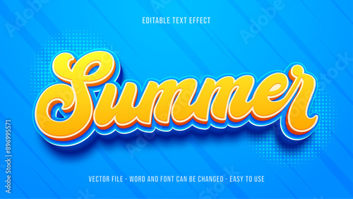 Editable summer theme text effect